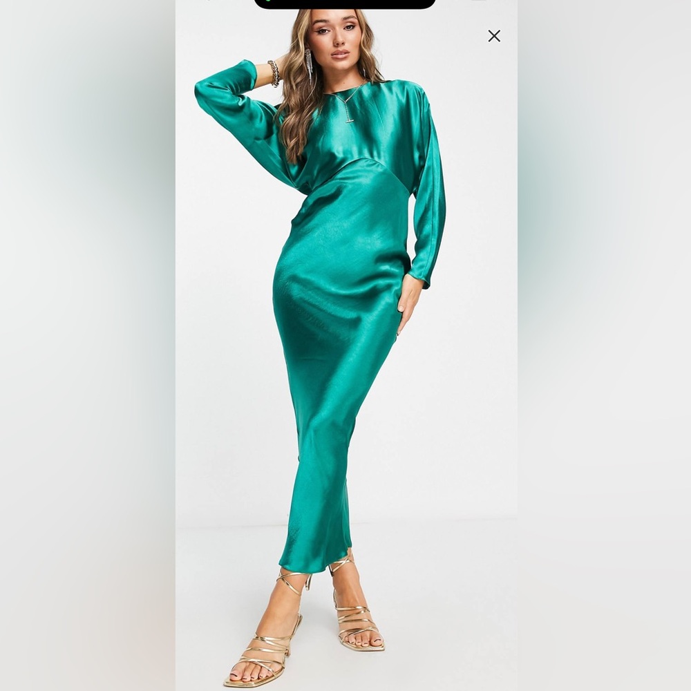 ASOS DESIGN satin batwing bias cut maxi dress